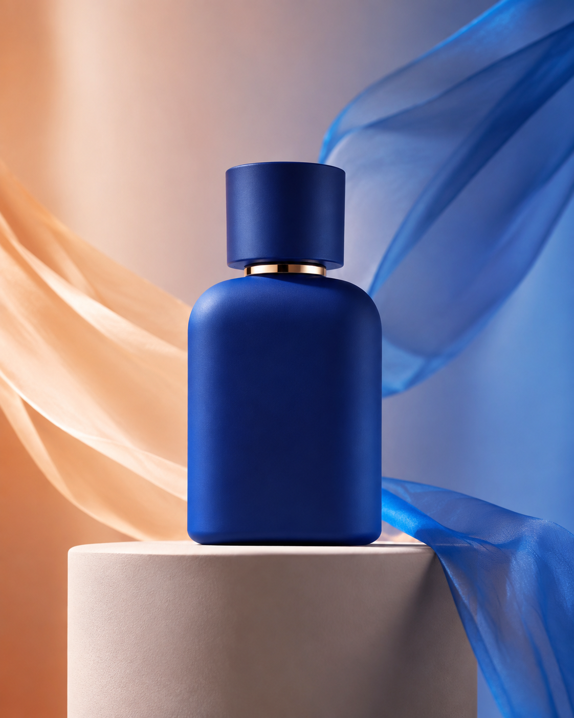 Blue perfume bottle used as an illustrative reference image